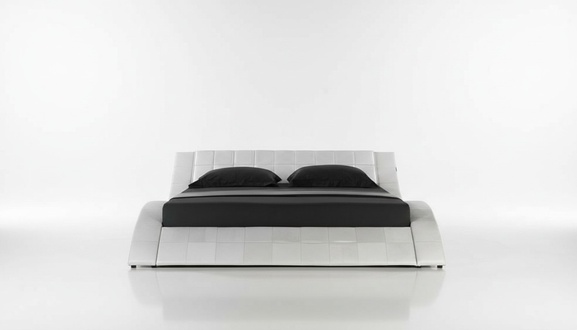 Silver bed Bett JV furniture lying area 180x200 bedroom artificial leather