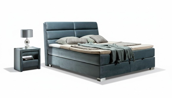 Textile bed 2x bedside table 3-piece bedroom set furniture luxury modern beds new