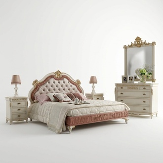 Bed upholstery Chesterfield double bed 180x200cm wood hotel beds bedroom