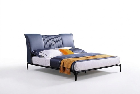 Bed upholstery design luxury double hotel beds marriage sleeping room leather 180x200cm