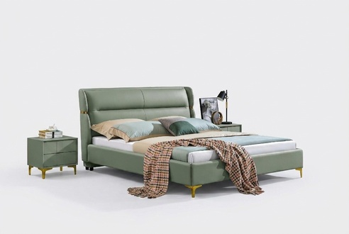 Bed upholstery design luxury double hotel beds sleeping room luxury green 180x200cm