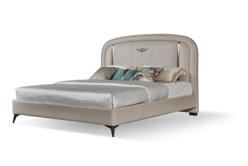 Modern style made of real wooden double bed leathered, 180x200cm