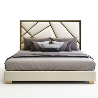 Bed upholstery design luxury double hotel beds sleeping room leather new