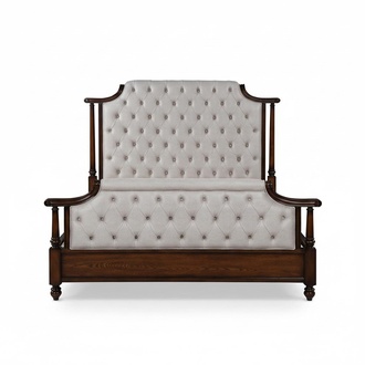 Bed upholstery design luxury double hotel beds sleeping room leather Chesterfield