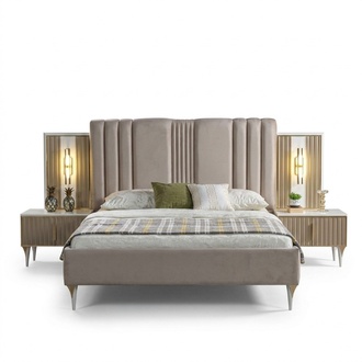Elegant 3-piece Bedroom Furniture Set: Bed + Nightstands
