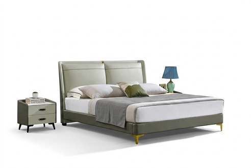 3-piece bedroom Set bed 2x bedside table console beds double hotel upholstery