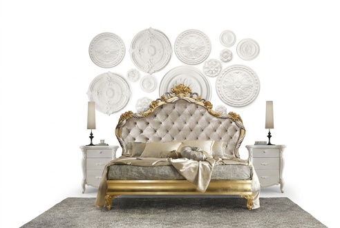 Bedroom 3 piece set bed 2x bedside table console beds double hotel upholstery