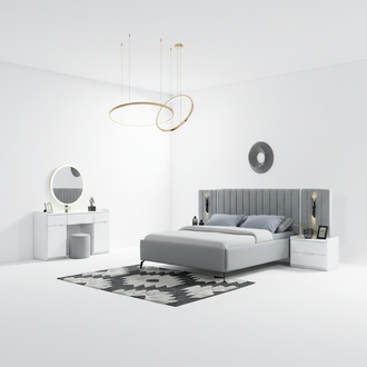 Bedroom 5-piece bed + 2 nightstands furniture set elegant