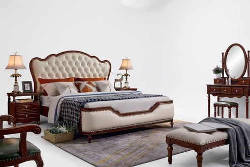Bedroom Bed 180x200 2x Bedside Tables 3pcs.Bedroom Set Luxury