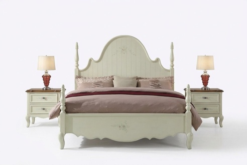 Bedroom Bed Nightstand Stool Complete 2x Set Wood Furniture Room 4pcs New