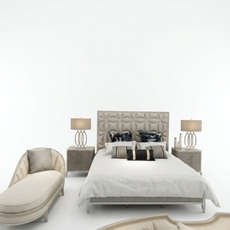 Bedroom bed 2x bedside table bed bedroom set design modern luxury 4-part