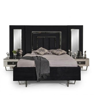 Bedroom bed 2x bedside tables luxury bed set complete design furniture 3 pieces.