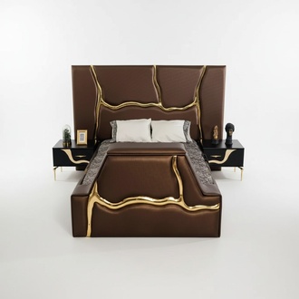 Bedroom Bed 2x Bedside Tables Luxury Bed Set Complete Design Furniture 3pcs.
