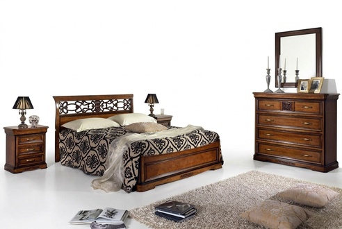 Bedroom bed bedside table beds hotel double set luxury design new 3-piece furniture