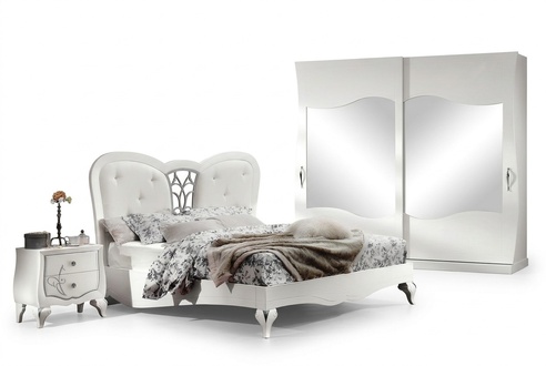 Bedroom Bed Nightstand Beds Wood Design Bed Frame Set New Set 3pcs