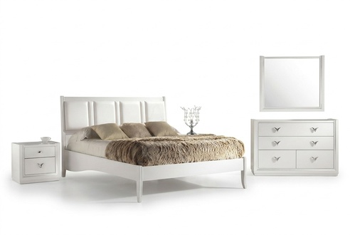 Bedroom Bedside Table Dresser Mirror Set Group Wood Luxury Set 5pcs