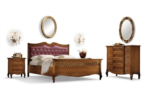Bedroom bed bedside table double bed upholstery bed set group set 3 pieces.
