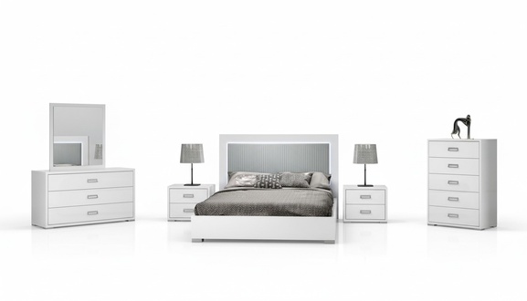 Bedroom Bedside Table Set Group Wood Modern Set Design Luxury 3pcs.