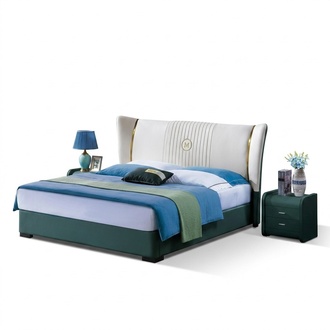 Bedroom bed bedside tables 3 piece set design luxury beds wood double bed new.