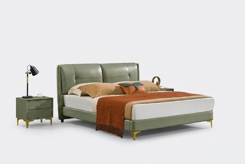 Bedroom bed 3 bedside tables piece set design luxury beds wood double bed new