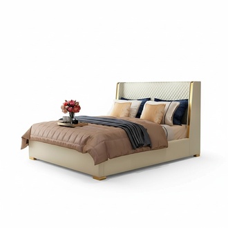 Bedroom bed furniture set 3 pieces. 2x bedside tables, beds, luxury console tables, new