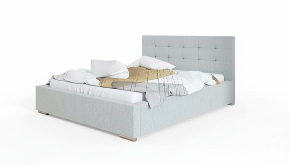 Bedroom Beds Faux Leather Luxury Bed Storage Box 180 x 200 cm Gray New