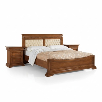 Bedroom Complete Bed 2x Bedside Tables Set Luxury Furniture 3pcs Brown