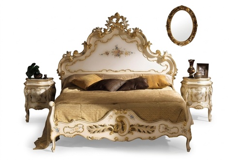 Bedroom complete set white bed, 2x bedside tables bedroom furniture wood New