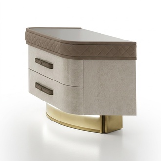 Bedroom consoles bedside table side table modern design furniture wood beige new
