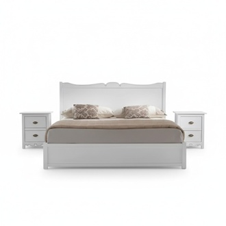 Bedroom Design Modern Luxury Bedroom Bed 2x Bedside Tables 3 pcs