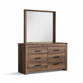 Bedroom dresser with mirror modern style elegant furniture brown wooden furniture