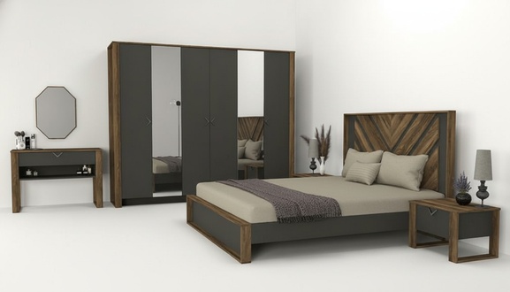 Bedroom furniture bedroom set complete bedroom brown modern 5-piece