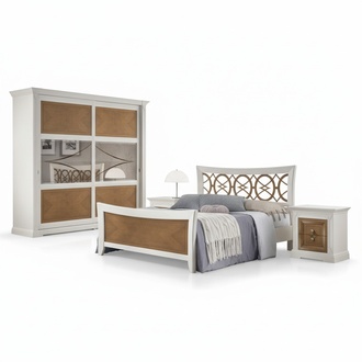 Bedroom Furniture 3-piece Set Bed Solid Wood Bedside Tables 2x Beds Wood