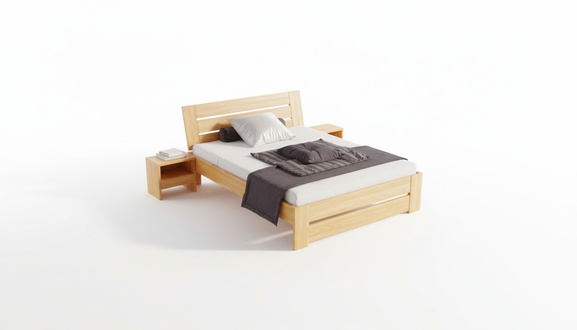 bedroom furniture 3 pieces Set bed solid wood bedside tables 2x beds real wood