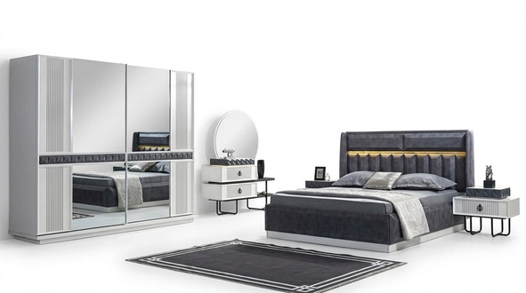 Bedroom furniture set bed nightstand dresser closet 5pcs
