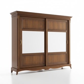 Bedroom Furniture Wardrobe with Mirror Solid Wood Design Italy