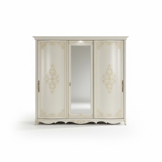 Bedroom furniture wardrobe with mirror coupe solid wood design Italy New