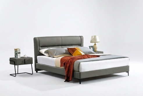 Bedroom leather bed complete bed 3 piece set hotel sets bedside tables.