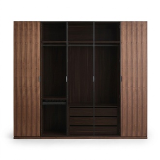 Bedroom Modern Wardrobe Wooden Cabinet Design Cupboard Glass Doors