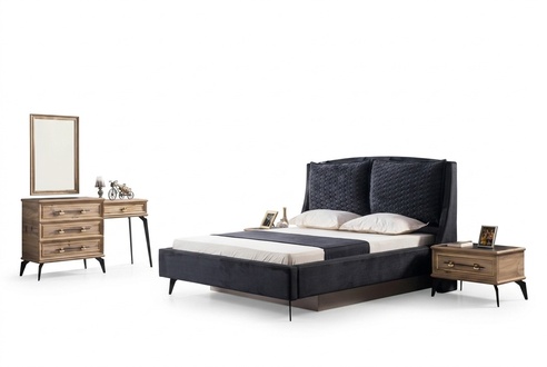Bedroom set 4 pieces modern luxury bed 2 bedside tables chest of drawers included