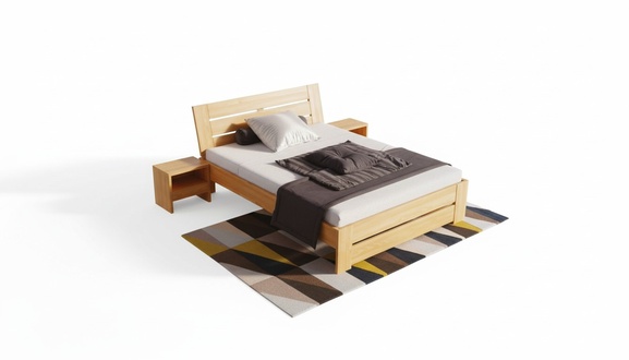Bedroom set 5 pieces Bed 2x bedside table + dressing table mirror solid wood furniture new