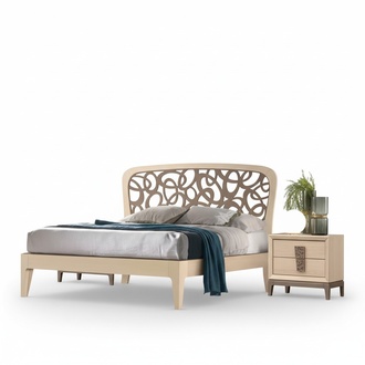 Bedroom Set Bed 2x Bedside Tables Design Furniture 3pcs Modern Wood