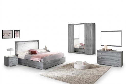 Bedroom set bed 2x bedside table chest of drawers mirror wardrobe 6 pieces. Furniture