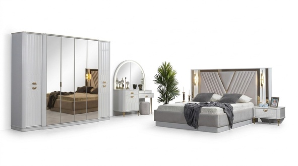 Bedroom set bed 2хbedside tables closet 5 pcs. modern new