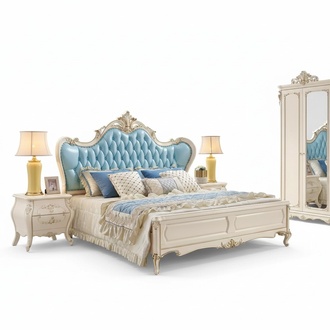Bedroom set bed and 2 bedside tables luxury classic furniture new