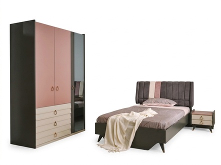 Bedroom Set Bed Bedside Wardrobe Modern Luxury Setra Set