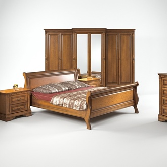 Bedroom set bed complete 2x nightstands luxurious wardrobe