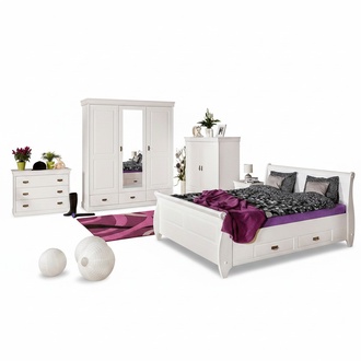 Bedroom Set Design Country House Luxury Furniture Bed Nightstand Dresser 6 pcs.