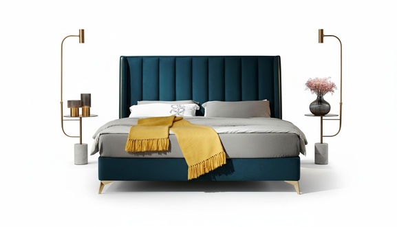 Bedroom Set Design Modern Luxury Bedroom Bed 2x Nightstand 3pcs New