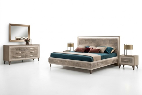 Bedroom sets bed 2x bedside table chest of drawers mirror arredoclassic 5 pcs. set